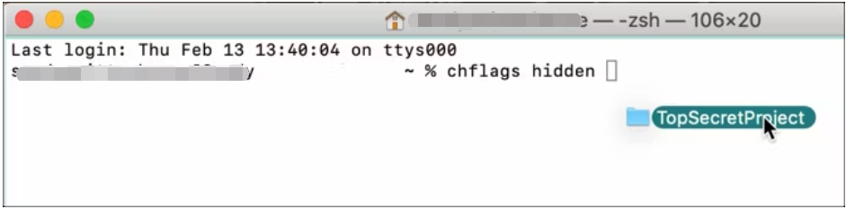 mac-隠しファイルchflags hidden