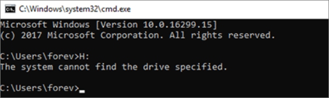 The system cannot find the drive specified.