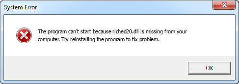 riched20.dll lost error