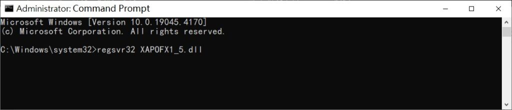 regsvr32 XAPOFX1_5.dll