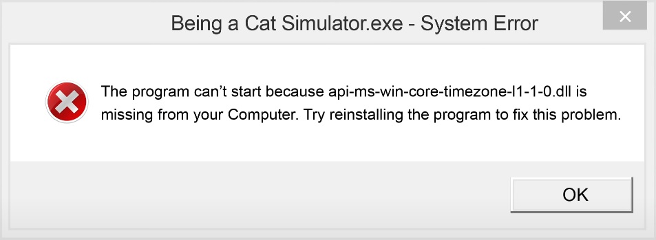 api-ms-win-core-timezone-l1-1-0 dll 錯誤提示